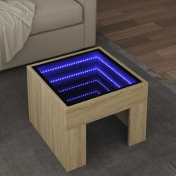 Sonata H Маса за кафе с Infinity LED, дъб сонома, 40x40x30 см - Măsuțe de living