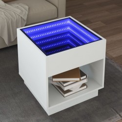 Sonata H Маса за кафе с Infinity LED, бяла, 50x50x50 см - Măsuțe de living