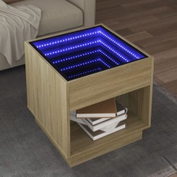 Sonata H Маса за кафе с Infinity LED, сонома дъб, 50x50x50 см - Măsuțe de living
