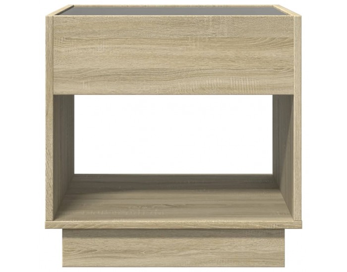 Sonata H Маса за кафе с Infinity LED, сонома дъб, 50x50x50 см