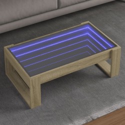 Sonata H Маса за кафе с Infinity LED, сонома дъб, 90x53x30 см - Măsuțe de living