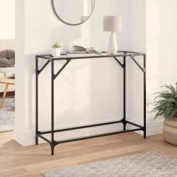 Sonata H Конзолна маса с прозрачен стъклен плот 98x35x81 см стомана - Măsuțe de living