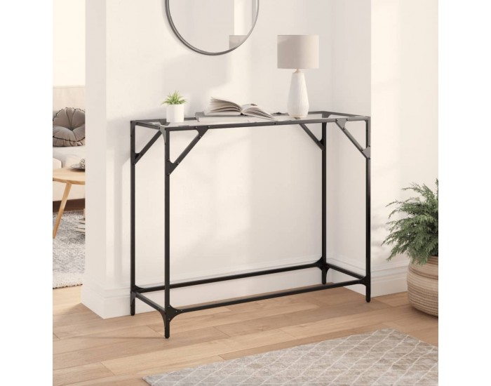 Sonata H Конзолна маса с прозрачен стъклен плот 98x35x81 см стомана
