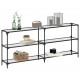 Sonata H Конзолна маса с прозрачен стъклен плот 194,5x30x81 см стомана