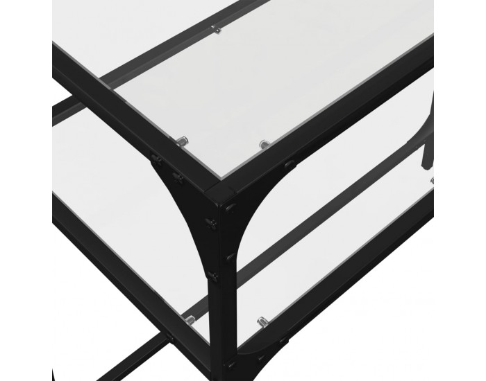 Sonata H Конзолна маса с прозрачен стъклен плот 98x35x81 см стомана