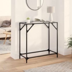 Sonata H Конзолна маса с прозрачен стъклен плот 80x35x81 см стомана - Măsuțe de living