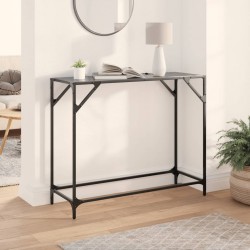 Sonata H Конзолна маса с черен стъклен плот 98x35x81 см стомана - Măsuțe de living