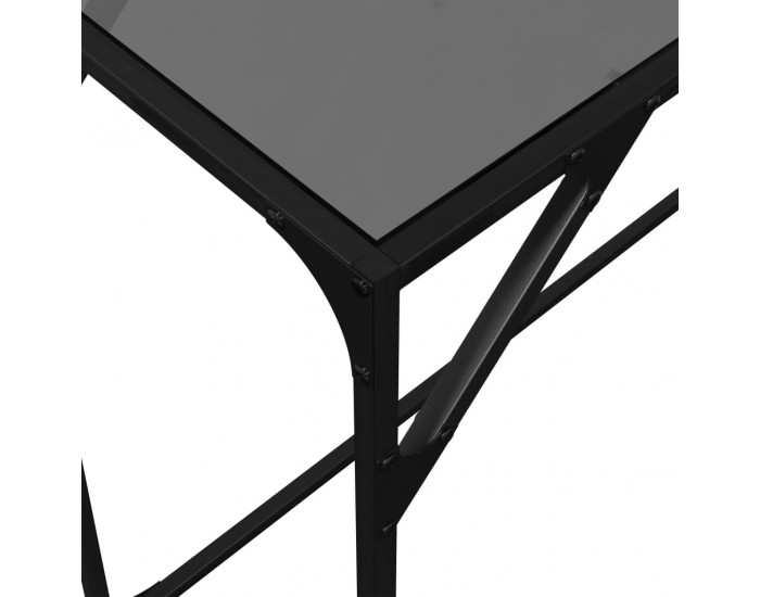 Sonata H Конзолна маса с черен стъклен плот 98x35x81 см стомана