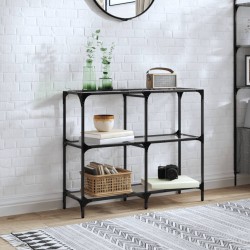 Sonata H Конзолна маса с прозрачен стъклен плот 98x30x81 см стомана - Măsuțe de living
