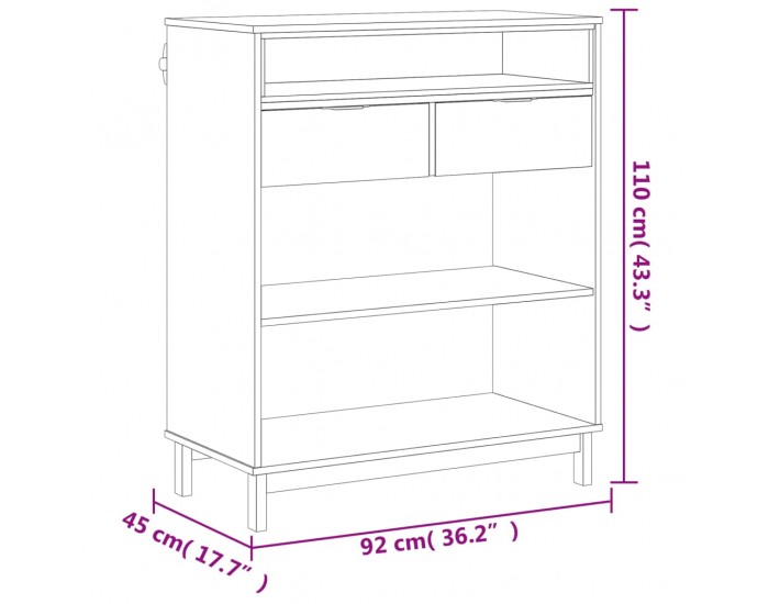 Sonata H Бар маса FLAM 92x45x110 см борово дърво масив