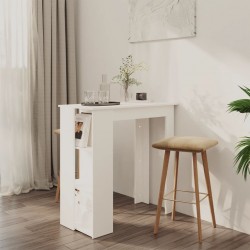 Sonata H Бар маса с рафт, бяла, 102x50x103,5 см, инженерно дърво - Mese de dining