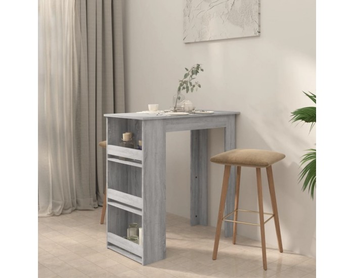Sonata H Бар маса с рафтове сив сонома 102x50x103,5 см инженерно дърво