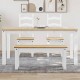 Sonata H Трапезна маса Panama бяла 160x80x75 см бор масив