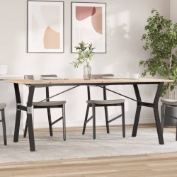 Sonata H Трапезна маса Y-образна рамка 180x90x75 см бор масив и чугун - Mese de dining