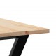 Sonata H Трапезна маса Y-образна рамка 140x80x75 см бор масив и чугун