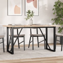 Sonata H Трапезна маса О-образна рамка 160x80x75,5 см бор масив и чугун - Mese de dining