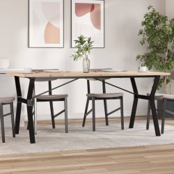Sonata H Трапезна маса Y-образна рамка 180x90x75,5 см бор масив и чугун - Mese de dining
