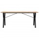 Sonata H Трапезна маса Y-образна рамка 180x90x75,5 см бор масив и чугун