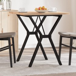 Sonata H Трапезна маса Y-образна рамка 70x70x75,5 см бор масив и чугун - Mese de dining