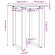Sonata H Трапезна маса О-образна рамка 50x50x75 см бор масив и чугун