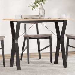 Sonata H Трапезна маса Y-образна рамка 100x50x75 см бор масив и чугун - Mese de dining