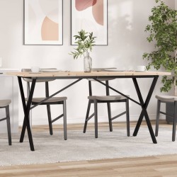 Sonata H Трапезна маса X-образна рамка 160x80x75,5 см бор масив и чугун - Mese de dining