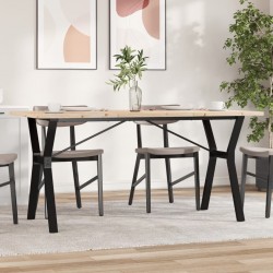 Sonata H Трапезна маса Y-образна рамка 140x80x75,5 см бор масив и чугун - Mese de dining
