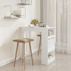 Sonata H Бар маса с рафт, бяла, 102x50x103,5 см, инженерно дърво - Mese de dining