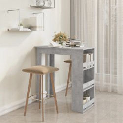 Sonata H Бар маса с рафт за съхранение, бетонно сива, 102x50x103,5 см - Mese de dining