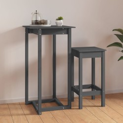 Sonata H Бар маса, сива, 60x60x110 см, борово дърво масив - Mese de dining