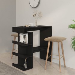 Sonata H Бар маса с рафтове, черна, 100x50x101,5 см, инженерно дърво - Mese de dining