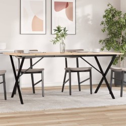 Sonata H Трапезна маса X-образна рамка 180x90x75 см бор масив и чугун - Mese de dining