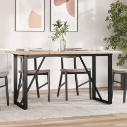 Sonata H Трапезна маса О-образна рамка 140x80x75,5 см бор масив и чугун - Mese de dining