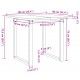 Sonata H Трапезна маса О-образна рамка 90x90x75,5 см бор масив и чугун