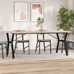 Sonata H Трапезна маса Y-образна рамка 200x100x75,5 см бор масив и чугун - Mese de dining
