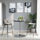 Sonata H Бар маса черна 60x60x90 см инженерно дърво и хромирана стомана