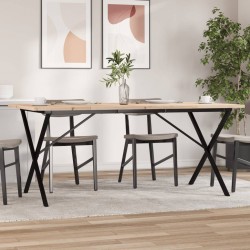 Sonata H Трапезна маса X-образна рамка 180x90x75,5 см бор масив и чугун - Mese de dining