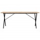 Sonata H Трапезна маса X-образна рамка 180x90x75,5 см бор масив и чугун