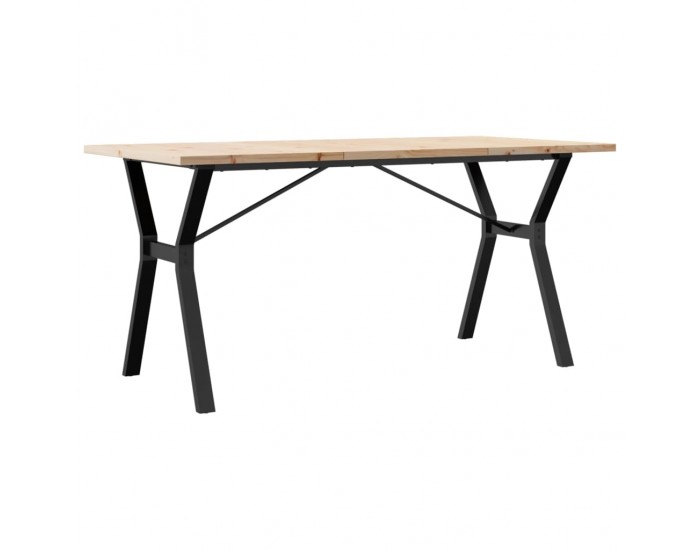 Sonata H Трапезна маса Y-образна рамка 160x80x75,5 см бор масив и чугун