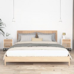 Sonata H Нощни шкафчета 2 бр бели 40x30x55,5 см инженерно дърво и желязо - Noptiere