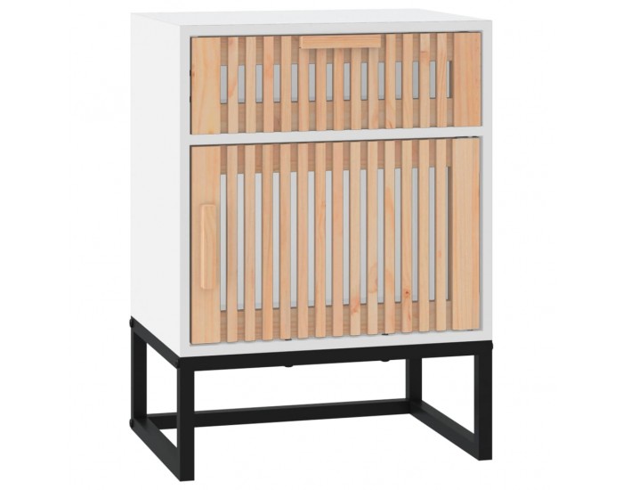 Sonata H Нощни шкафчета 2 бр бели 40x30x55,5 см инженерно дърво и желязо