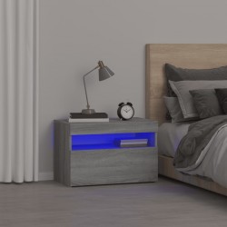 Sonata H Нощно шкафче с LED осветление, сив сонома, 60x35x40 см - Noptiere