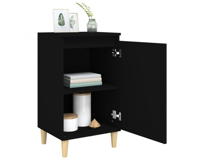 Sonata Noptiere, 2 buc, negru, 40x35x70 cm, lemn prelucrat