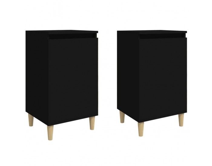 Sonata Noptiere, 2 buc, negru, 40x35x70 cm, lemn prelucrat