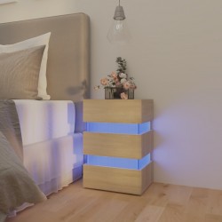 Sonata H Нощно шкафче с LED, сонома дъб, 45x35x67 см, инженерно дърво - Noptiere