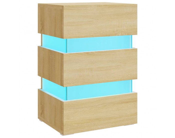 Sonata H Нощно шкафче с LED, сонома дъб, 45x35x67 см, инженерно дърво