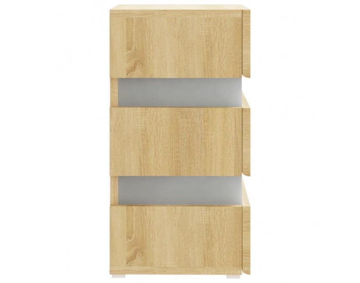 Sonata H Нощно шкафче с LED, сонома дъб, 45x35x67 см, инженерно дърво