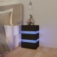Sonata H Нощно шкафче с LED, черно, 45x35x67 см, инженерно дърво