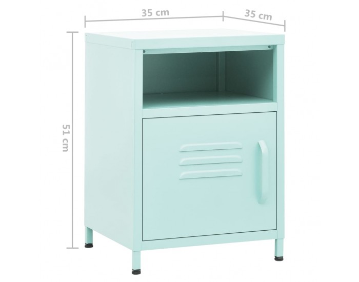 Sonata H Нощно шкафче, мента, 35х35х51 см, стомана
