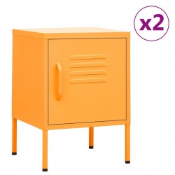 Sonata H Нощни шкафчета, 2 бр, горчица жълто, 35х35х51 см, стомана - Noptiere